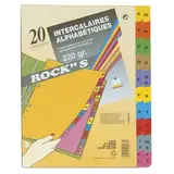 Intercalaires alphabétiques A4 20 positions Carte lustrée véritable 220 g coloris assortis Exacompta