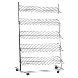 Présentoir 5 tablettes sur roulettes 102 x 50 x 156 cm fil métal - Présentoir magasin