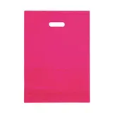 Sac plastique poignées découpées renforcées PEBD 55µ 35 x 45 x 4 cm - Rose Fuchsia - Lot de 100