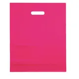 Sac plastique poignées découpées renforcées PEBD 55µ 50 x 50 x 5 cm - Rose Fuchsia - Lot de 100