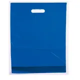 Sac plastique poignées découpées renforcées PEBD 55µ 50 x 50 x 5 cm - Bleu marine - Lot de 100