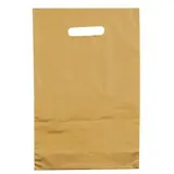 Sac plastique poignées découpées renforcées PEBD 55µ 25 x 38 x 4 cm - Or - Lot de 100