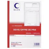 Cahier de devis Elve Manifold A4 210 x 297 mm 50 pages autocopiantes 2 exemplaires