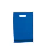 Sac plastique poignées découpées renforcées PEBD 55µ 25 x 38 x 4 cm - Bleu marine - Lot de 100