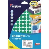 Pastille adhésive permanente Verte ø 15 mm Agipa - Pastille de signalisation - Étui de 960