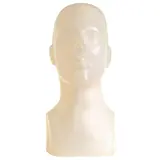Tête mannequin homme plastique H 40 cm - Tête pour perruque, chapeau - Chair