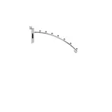 Bras incliné pour fond rainuré avec 7 boules L 25 cm métal chromé fil rond ø 6 mm - Spécial lingerie