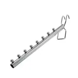 Bras incliné 8 picots pour grille d'exposition L 30 cm Chromé
