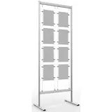 Panneau d’affichage multi-cadres - Présentoir porte-affiches sur câbles 8xA4 vertical