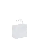 Sac kraft blanc à poignées torsadées 19+8x21cm 90g/m² (x50)