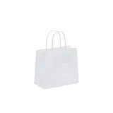 Sac kraft blanc poignées torsadées 19 x 8 x 21 cm 90g/m² - Lot de 50