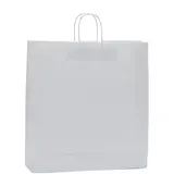 Sac kraft blanc à poignées torsadées 46+14x40cm 90g/m² (x50)