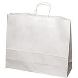 Sac kraft blanc à poignées torsadées 52+14x40cm 110g/m² (x50) - Sacs kraft unis, poignées torsadées