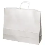 Sac kraft blanc poignées torsadées 52 + 14 x 40 cm – 110 g/m² – Paquet de 50