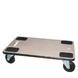 Plateau roulant en bois 4 roues avec poignée 300kg 60 x 40 x 16 cm