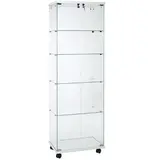 Vitrine colonne en verre trempé blanc L 60 x P 40 x H 180 cm - Vitrine en verre