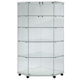 Vitrine d'angle en verre trempé - Vitrines tablettes fixes