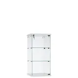 Comptoir vitrine en verre trempé - Verre transparent - L 40 x P 40 x H 85 cm