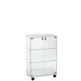 Comptoir vitrine en verre trempé - Verre transparent - L 60 x P 40 x H 90 cm