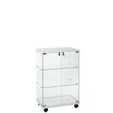 Comptoir vitrine en verre trempé - Verre transparent - L 60 x P 40 x H 90 cm