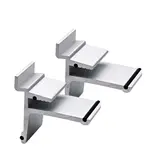 Pince métal pour tablette verre ép.8 mm sur panneau rainuré - Gris - Lot de 2