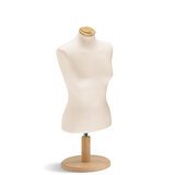 Buste court femme tissu beige pied court bois taille 38/40