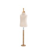 Buste enfant 10/12 ans tissu beige pied rond bois H 63 cm