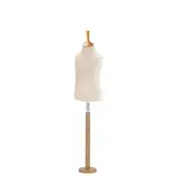 Buste enfant 10/12 ans tissu beige pied rond bois H 63 cm