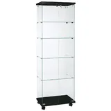 Vitrine colonne en verre trempé 60 x 40 x 180 cm transparent / noir