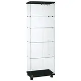 Vitrine colonne en verre trempé 60 x 40 x 180 cm transparent / noir