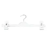 Cintre à pinces blanc plastique 36 cm - Cintre pantalon - Cintre jupe - Lot de 50