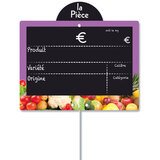 Étiquettes ardoise fruits et légumes, à pique