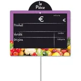 Étiquettes ardoise fruits et légumes, à pique
