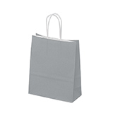 Sac kraft gris à poignées torsadées 19+8x24cm 90g/m² (x50) - Sacs kraft unis, poignées torsadées