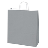 Sac kraft gris à poignées torsadées 35+14x44cm 90g/m² (x50) - Sacs kraft unis, poignées torsadées