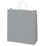 Sac kraft gris à poignées torsadées 35+14x44cm 90g/m² (x50)