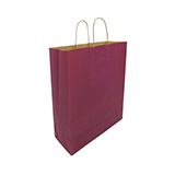 Sac kraft aubergine à poignées torsadées 35+14x44cm 100g/m² (x50) - Sacs kraft unis, poignées torsadées