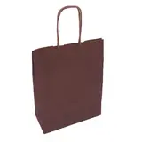 Sac kraft marron chocolat poignées torsadées sur kraft brun 19 x 8 x 24 cm – Paquet de 50