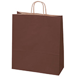 Sac kraft chocolat à poignées torsadées 35+14x44cm 100g/m² (x50) - Sacs kraft unis, poignées torsadées
