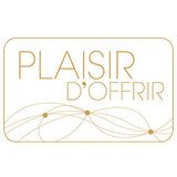 Étiquettes cadeaux adhésives Plaisir d'offrir blanc / or - Paquet de 1000