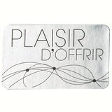 Étiquettes cadeaux adhésives Plaisir d'offrir argent / noir - Paquet de 1000