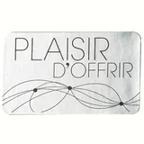 Étiquettes cadeaux adhésives Plaisir d'offrir argent / noir - Paquet de 1000