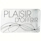 Étiquettes cadeaux adhésives Plaisir d'offrir argent / noir - Paquet de 1000