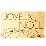 Étiquette cadeau adhésive Joyeux Noël or rétro vintage 32x19mm - Boîte de 1000