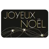 Étiquettes cadeaux adhésives Joyeux Noël Noir / Or 32 x 19 mm - Boîte de 1000