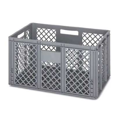 Bac gerbable - Bac Europe 64L 60 x 40 x 32 cm parois et fond ajourés poignées ouvertes polypropylène gris
