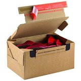 Cartons d'expédition sécurisés + retour - Brun - 33,6 x 24,1 x 14 cm - Paquet de 10