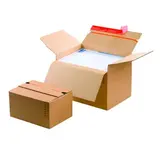 Carton d'expédition à hauteur variable Brun 30,4 x 21,6 x 13/22 cm - Boîte carton - Lot de 10