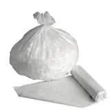 Sac poubelle 10 litres PEHD avec lien à nouer - Sac poubelle professionnel - Blanc - Rouleau de 50