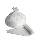 Sac poubelle 5 litres PEHD avec lien à nouer - Sac poubelle professionnel - Blanc - Rouleau de 50